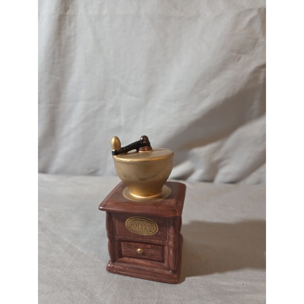 Vintage JASCO Bisque Old Fashioned Coffee Grinder Collector Bell